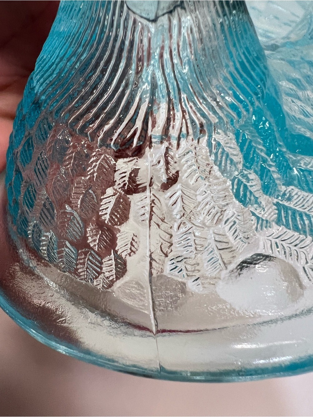Vintage Westmoreland Hen On Nest Covered Glass Dish Cornflower Light Blue - Picture 12 of 12